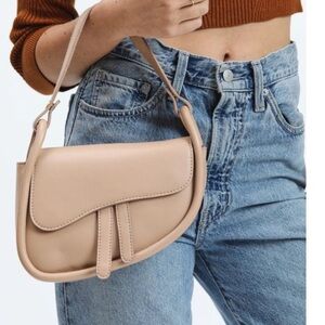 Mini Shoulder Saddle Purse with Detachable Crossbody Strap